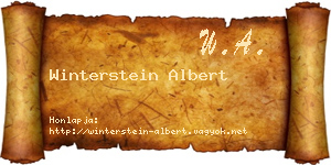 Winterstein Albert névjegykártya