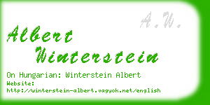 albert winterstein business card